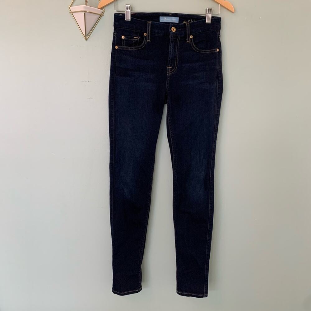 7 For All Mankind “The Skinny” b(air) High-Rise Stretch Blue Jeans SZ 24